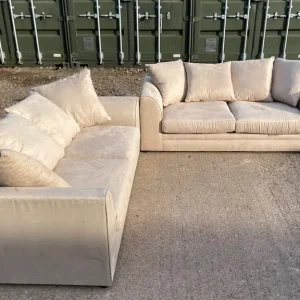 Champagne Suede 3+3 Seater Sofa Set – Still in Original Boxes - Image 8