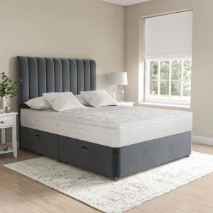 Double divan bed with mattress – ready to use, no assembly needed