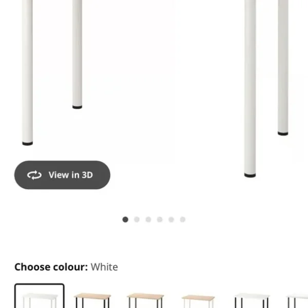 IKEA LINNMON / ADILS Table, white, 100x60 cm