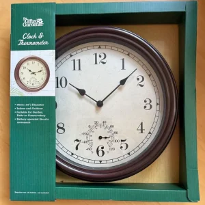 The Gifted Gardner clock and thermometer