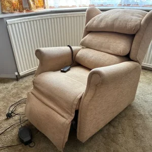 SHERBORNE Electric Riser Recliner Armchair, Beige - Image 2