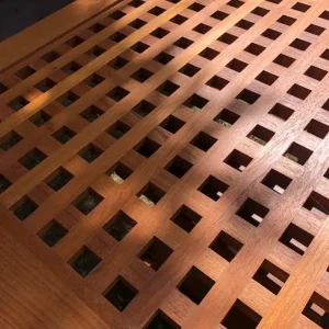 Solid teak dining table, ships grating style - Image 6
