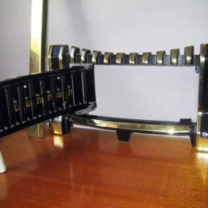 Brass fender with black enamel surround - Image 2