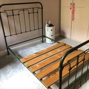 Antique vintage cast iron small double bed frame