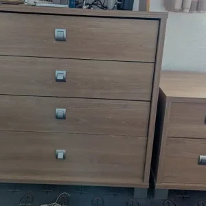 Wooden Matching Drawers and Bedside Table