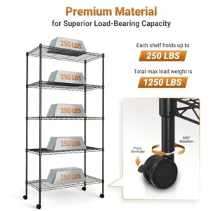 Simple Deluxe 5-Shelf Heavy Duty Storage Shelving Unit - Image 4
