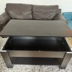 Black Lift-Top Coffee Table with Hidden Storage - Image 4