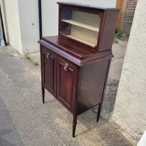 Antique mahogany filing cabinet with display section - Image 4