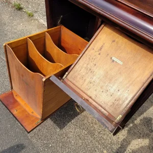 Antique mahogany filing cabinet with display section - Image 7