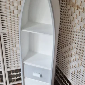 UPCYCLED BOAT SHAPED STORAGE UNIT