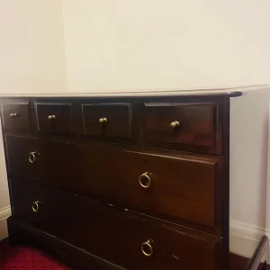 Very well kept Large French oak wood dresser with bronze handles - Image 3