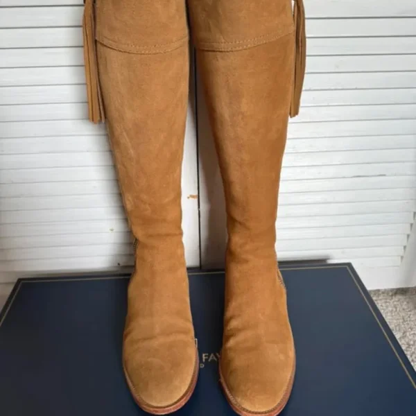 Fairfax & Favor Regina Tan Suede size 5 sporting fit boots