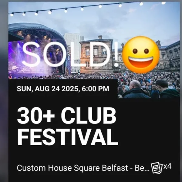 4 Tickets for the 30+ Club Belfast