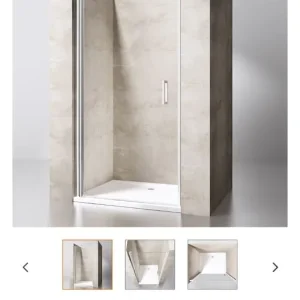Frameless chrome 800mm shower door - Image 2