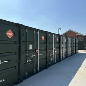 Shipping Container with Security and Storage Space