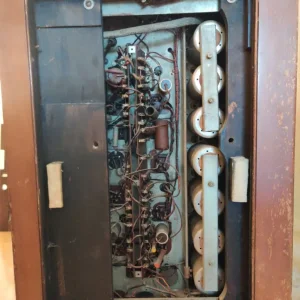 Vintage 1936 HMV mirror top radio and television - Image 8