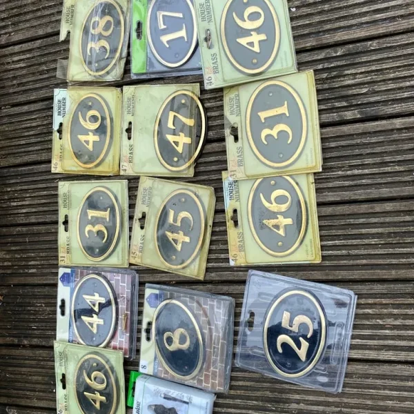 13 brass number plates