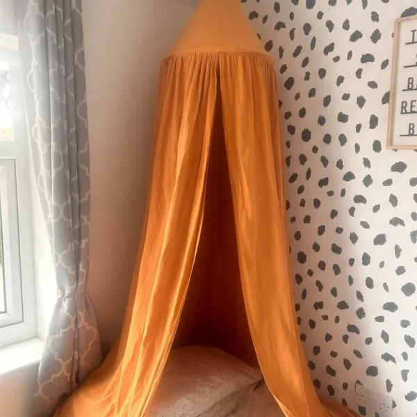 Rustic orange bed canopy