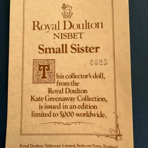 Royal Doulton “Small Sister” Limited Edition Collector’s Doll with COA - Image 4