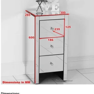 Stunning Mirrored Bedside Table - Image 3