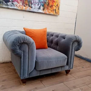 Swoon Winston armchair with matching footstool - Image 4