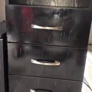 Black wooden affect desk - Image 2