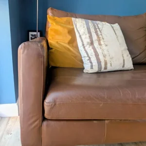Brown Leather Sofa - Image 2