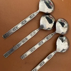 Vintage 4-piece dessert spoon set stainless steel Korea made - Image 2