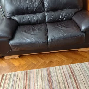 Leather Settee and Chair
