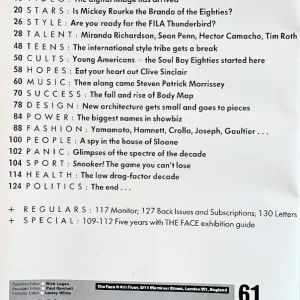 The Face Magazine – Issue No. 61 – May 1985 – 5th Anniversary Special - Image 2