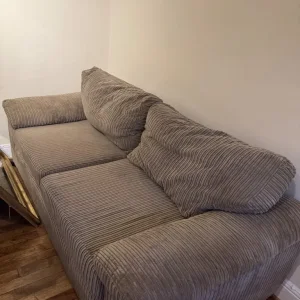 Beige and brown sofa