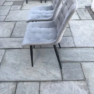 Grey Suede Kitchen Chairs - Image 3