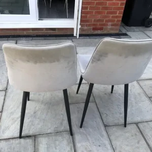 Grey Suede Kitchen Chairs - Image 4
