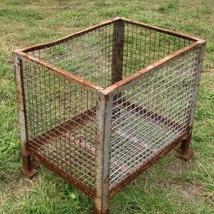 Metal Fire Pit Stillage Bin Vintage - Image 2