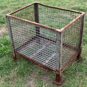 Metal Fire Pit Stillage Bin Vintage - Image 4