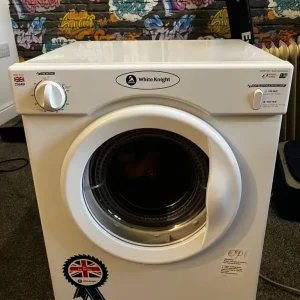 white knight 3kg tumble dryer with stickers & pipe like new
