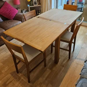Laura Ashley Solid Wood Extendable Dining Table & 4 Chairs - Image 2