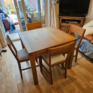 Laura Ashley Solid Wood Extendable Dining Table & 4 Chairs - Image 7