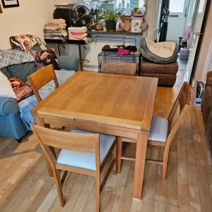 Laura Ashley Solid Wood Extendable Dining Table & 4 Chairs - Image 8