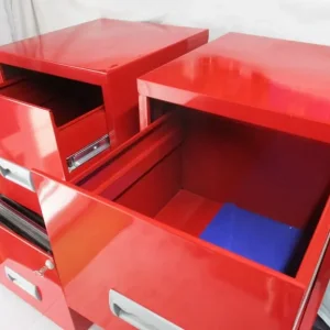 PAIR OF BRIGHT RED 2 DRAWER FILING CABINETS WITH KEYS - Image 3