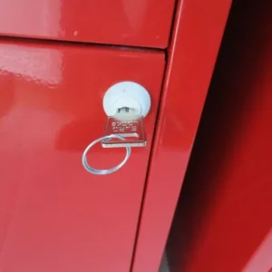 PAIR OF BRIGHT RED 2 DRAWER FILING CABINETS WITH KEYS - Image 7