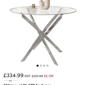 Glass Dining Table with 2 Velvet Chairs