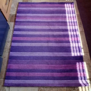 Purple Striped Rug, 120 x 165 cm