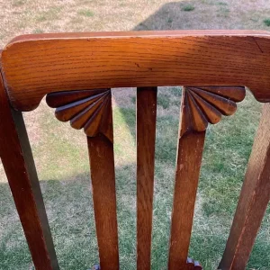 Two traditional wooden dining chairs - Image 2