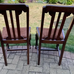 Two traditional wooden dining chairs - Image 4