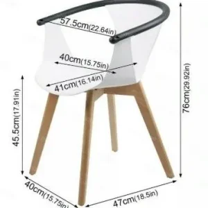 4 Reto White-Black Tub Dining Chairs - Image 2