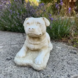 Stone Staffordshire Terrier Puppy Garden Ornament - Image 2