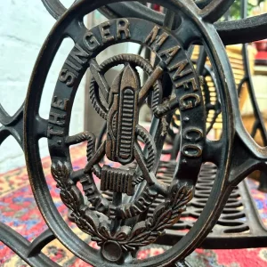 1950s Singer Treadle Sewing Machine with Cast Iron Base