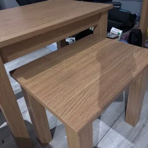 Oak effect nest of tables