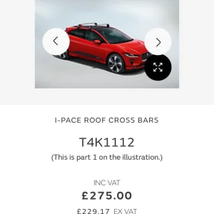 Jaguar IPace genuine roof bars - Image 2